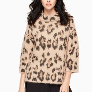 kate spade new york chunky leopard print sweater